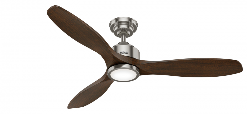 Hunter 52 inch Melbourne Brushed Nickel Ceiling Fan with LED Light Kit and Handheld Remote