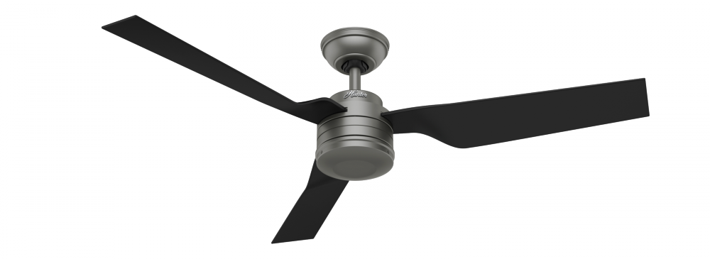 Hunter 52 inch Cabo Frio Matte Silver Damp Rated Ceiling Fan and Wall Control