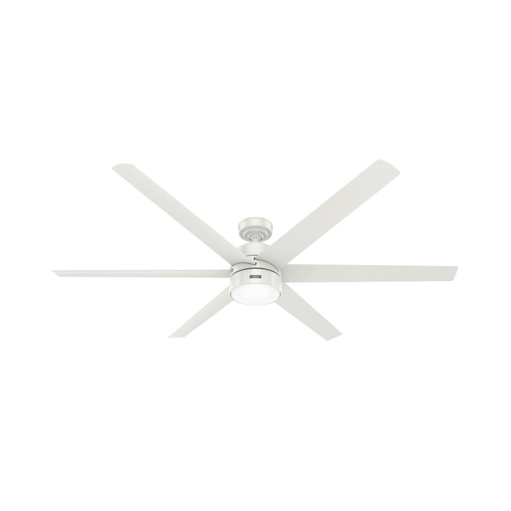 Hunter 72 inch Solaria Fresh White Damp Rated Ceiling Fan with LED Light Kit and Wall Control