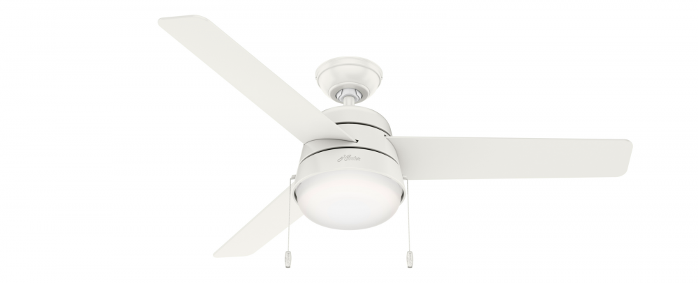 Hunter 52 inch Aker Fresh White Ceiling Fan with LED Light Kit and Pull Chain
