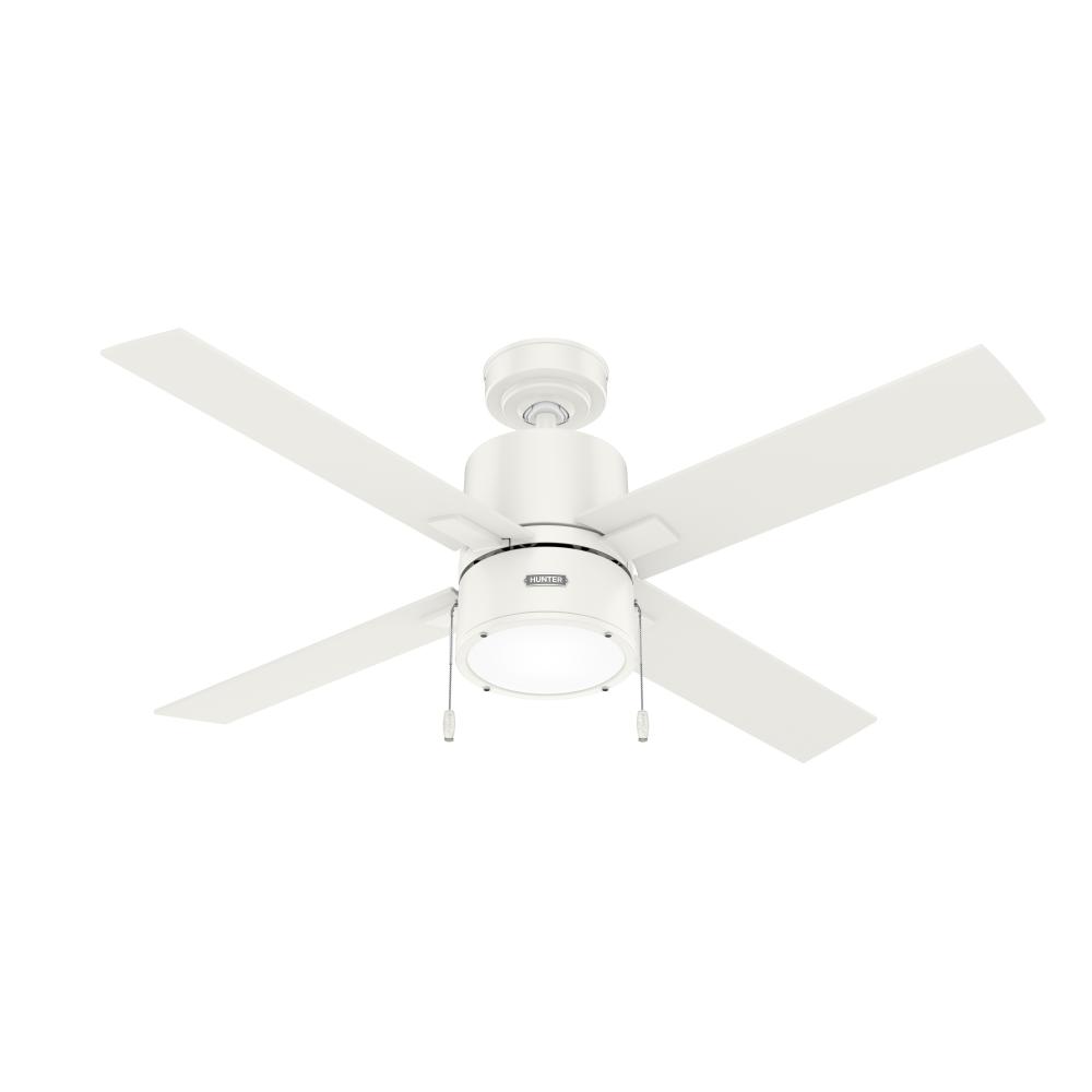 Hunter 52 inch Beck Fresh White Ceiling Fan with LED Light Kit and Pull Chain