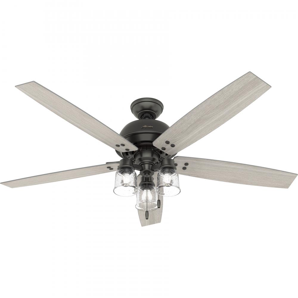 Hunter 60 inch Churchwell Noble Bronze Ceiling Fan with LED Light Kit and Pull Chain