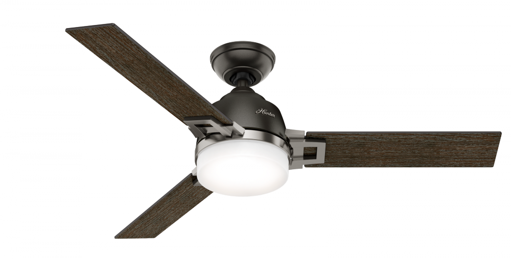 Hunter 48 inch Leoni Noble Bronze Ceiling Fan with LED Light Kit and Handheld Remote