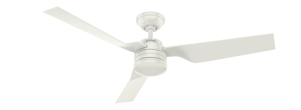 Hunter 52 inch Cabo Frio Fresh White Damp Rated Ceiling Fan and Wall Control