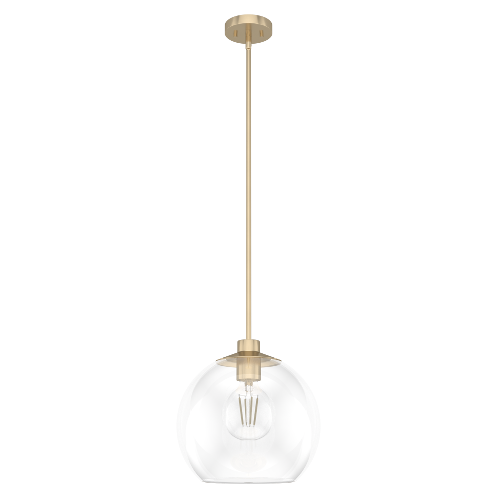 Hunter Xidane Alturas Gold with Clear Glass 1 Light Pendant Ceiling Light Fixture