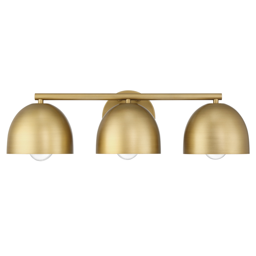 Hunter Erling Luxe Gold 3 Light Medium Bathroom Vanity Wall Light Fixture