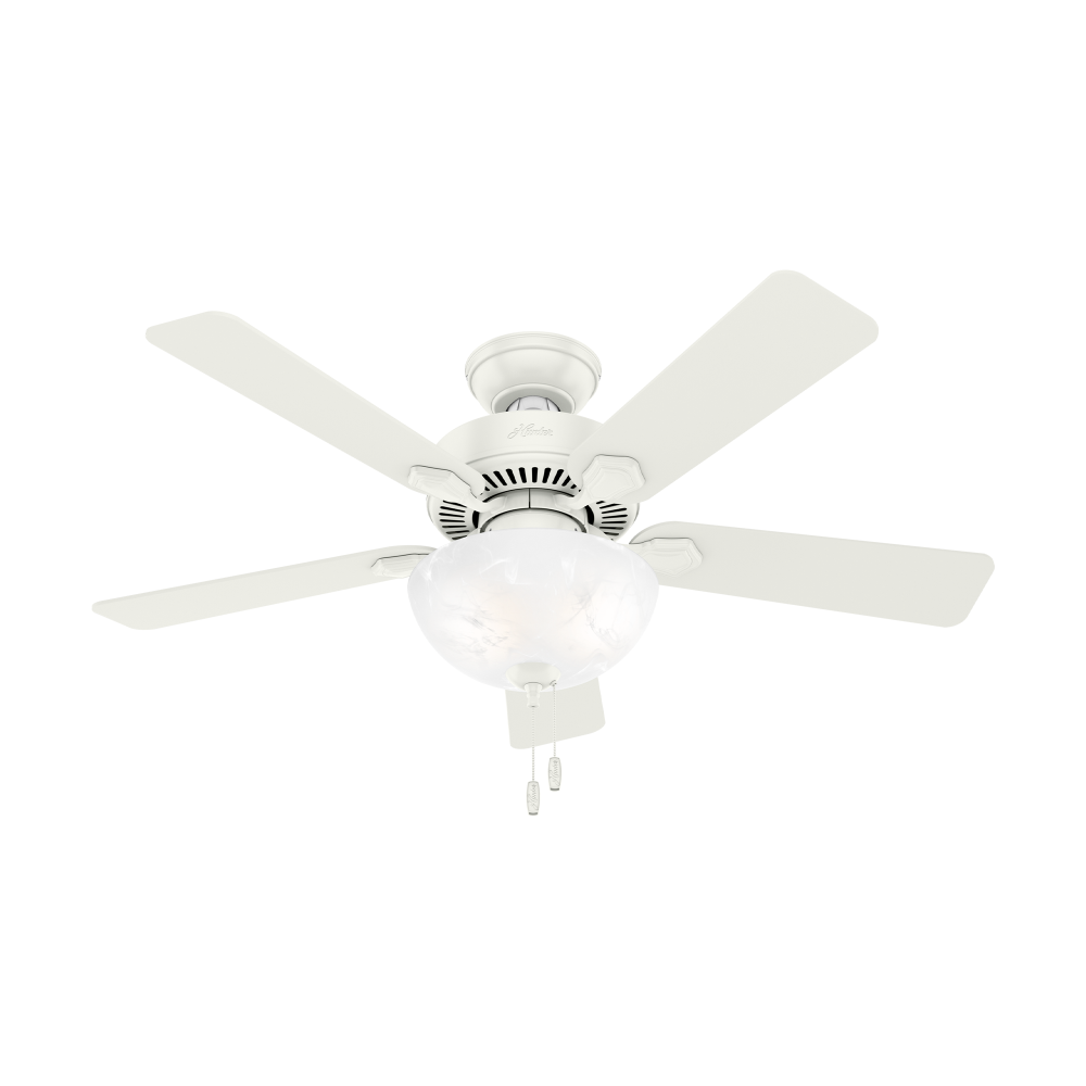 Hunter 44 inch Swanson Fresh White Ceiling Fan with LED Light Kit and Pull Chain