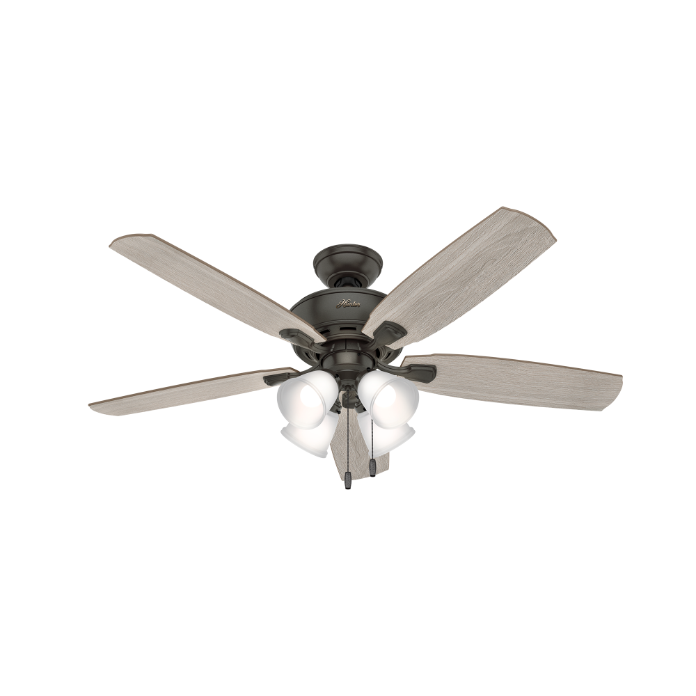 Hunter 52 inch Amberlin Noble Bronze Ceiling Fan with LED Light Kit and Pull Chain