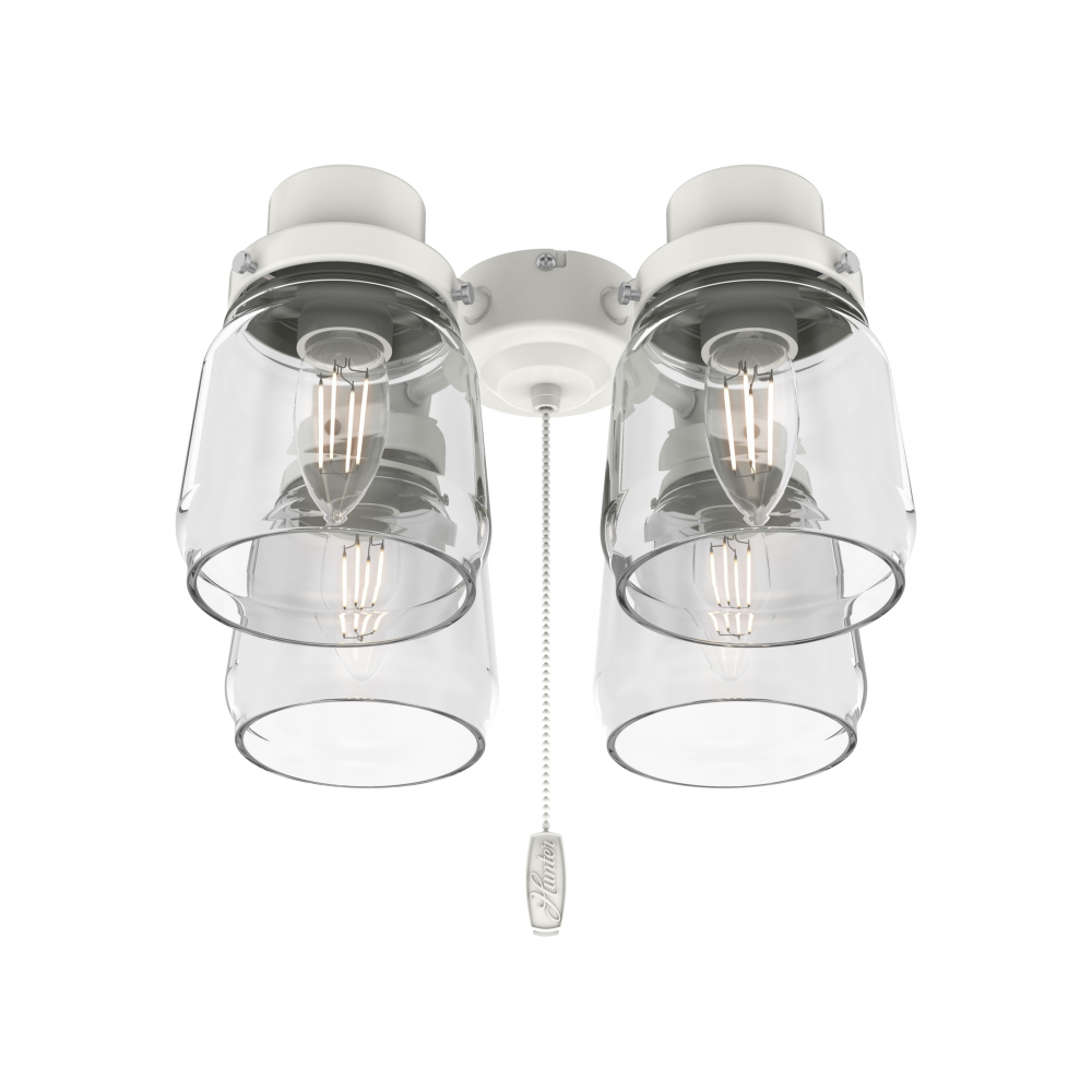 Hunter Original® 4 Light Accessory Fitter and Glass, White