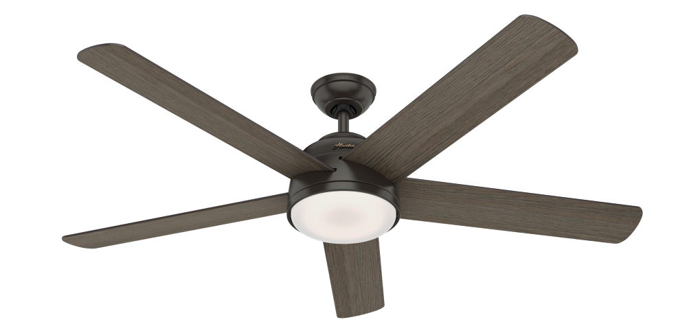 Hunter 60 inch Wi-Fi Romulus Noble Bronze Ceiling Fan with LED Light Kit and Handheld Remote