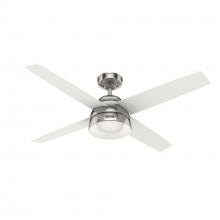 Hunter 50907 - Hunter 52 inch Vicenza Brushed Nickel Ceiling Fan with LED Light Kit and Wall Control