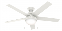 Hunter 50231 - Hunter 52 inch Anslee Fresh White Ceiling Fan with LED Light Kit and Pull Chain