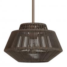 Hunter 13215 - Hunter Brookhollow Sable Rattan and Sable 1 Light Mini Pendant Ceiling Light Fixture