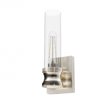 Hunter 19905 - Hunter Lenlock Brushed Nickel with Seeded Glass 1 Light Sconce Wall Light Fixture