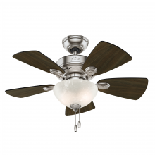 Hunter 52092 - Hunter 34 inch Watson Brushed Nickel Ceiling Fan with LED Light Kit and Pull Chain
