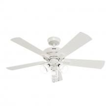 Hunter 52535 - Hunter 52 inch Crestfield Fresh White Ceiling Fan with LED Light Kit and Pull Chain