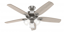 Hunter 51111 - Hunter 52 inch Builder Brushed Nickel Ceiling Fan with LED Light Kit and Pull Chain