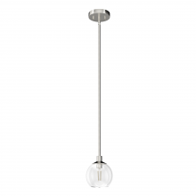 Hunter 19505 - Hunter Xidane Brushed Nickel with Clear Glass 1 Light Pendant Ceiling Light Fixture