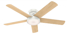 Hunter 59481 - Hunter 54 inch Wi-Fi Romulus Fresh White Low Profile Ceiling Fan with LED Light Kit and Handheld Rem