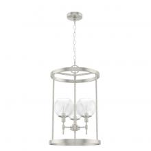 Hunter 19750 - Hunter Xidane Brushed Nickel with Clear Glass 3 Light Pendant Ceiling Light Fixture