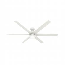 Hunter 51477 - Hunter 72 inch Solaria Fresh White Damp Rated Ceiling Fan with LED Light Kit and Wall Control