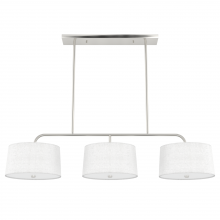 Hunter 19182 - Hunter Cottage Hill Brushed Nickel and Off White Linen with Frosted Glass 6 Light Chandelier Ceiling