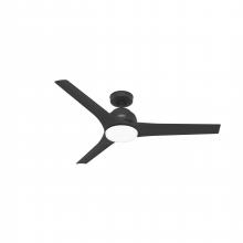 Hunter 51585 - Hunter 52 inch Gallegos Matte Black Damp Rated Ceiling Fan with LED Light Kit and Wall Control