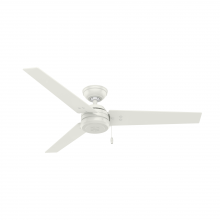 Hunter 59263 - Hunter 52 inch Cassius Fresh White Damp Rated Ceiling Fan and Pull Chain