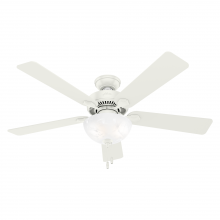 Hunter 50908 - Hunter 52 inch Swanson Fresh White Ceiling Fan with LED Light Kit and Pull Chain