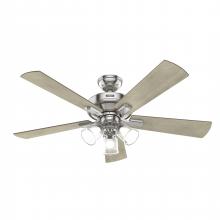 Hunter 51858 - Hunter 52 inch Crestfield Brushed Nickel Ceiling Fan with LED Light Kit and Handheld Remote