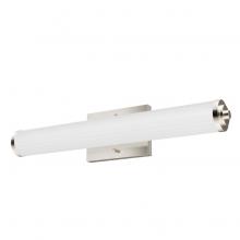 Hunter 19936 - Hunter Holly Grove Brushed Nickel with Cased White Glass 2 Light Bathroom Vanity Wall Light Fixture