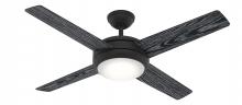 Hunter 50849 - Hunter 52 inch Marconi Matte Black Ceiling Fan with LED Light Kit and Wall Control