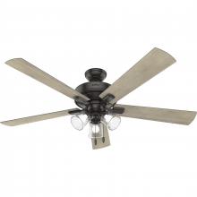 Hunter 51099 - Hunter 60 inch Crestfield Noble Bronze Ceiling Fan with LED Light Kit and Pull Chain