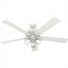 Hunter 51103 - Hunter 60 inch Crestfield Fresh White Ceiling Fan with LED Light Kit and Pull Chain