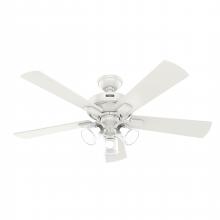 Hunter 51859 - Hunter 52 inch Crestfield Fresh White Ceiling Fan with LED Light Kit and Handheld Remote
