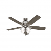 Hunter 53216 - Hunter 52 inch Amberlin Brushed Nickel Ceiling Fan with LED Light Kit and Pull Chain