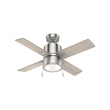 Hunter 53432 - Hunter 42 inch Beck Brushed Nickel Ceiling Fan with LED Light Kit and Pull Chain