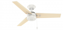 Hunter 50262 - Hunter 44 inch Cassius Fresh White Damp Rated Ceiling Fan and Pull Chain