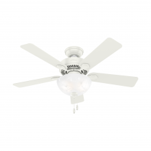 Hunter 50905 - Hunter 44 inch Swanson Fresh White Ceiling Fan with LED Light Kit and Pull Chain