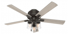 Hunter 50313 - Hunter 52 inch Hartland Noble Bronze Low Profile Ceiling Fan with LED Light Kit and Pull Chain