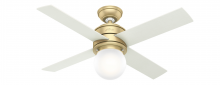 Hunter 52313 - Hunter 44 inch Hepburn Modern Brass Ceiling Fan with LED Light Kit and Wall Control