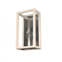 Hunter 19670 - Hunter Squire Manor Brushed Nickel and Bleached Wood 1 Light Sconce Wall Light Fixture