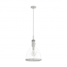 Hunter 19296 - Hunter Van Nuys Brushed Nickel with Clear Glass 1 Light Pendant Ceiling Light Fixture
