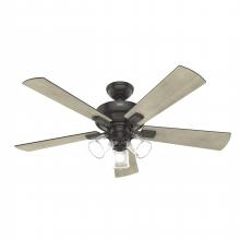 Hunter 51856 - Hunter 52 inch Crestfield Noble Bronze Ceiling Fan with LED Light Kit and Handheld Remote