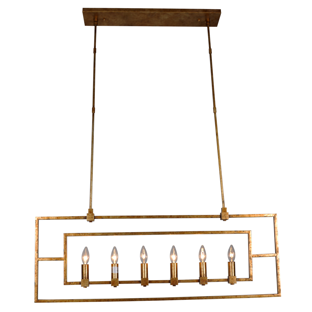 Daniela 6-light Chandelier w/ Antique Gold Finish