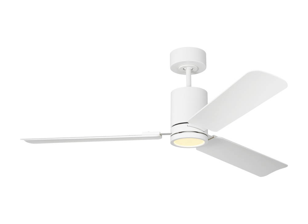 Cleancut 54 Ceiling Fan in Matte White with Matte White Blades