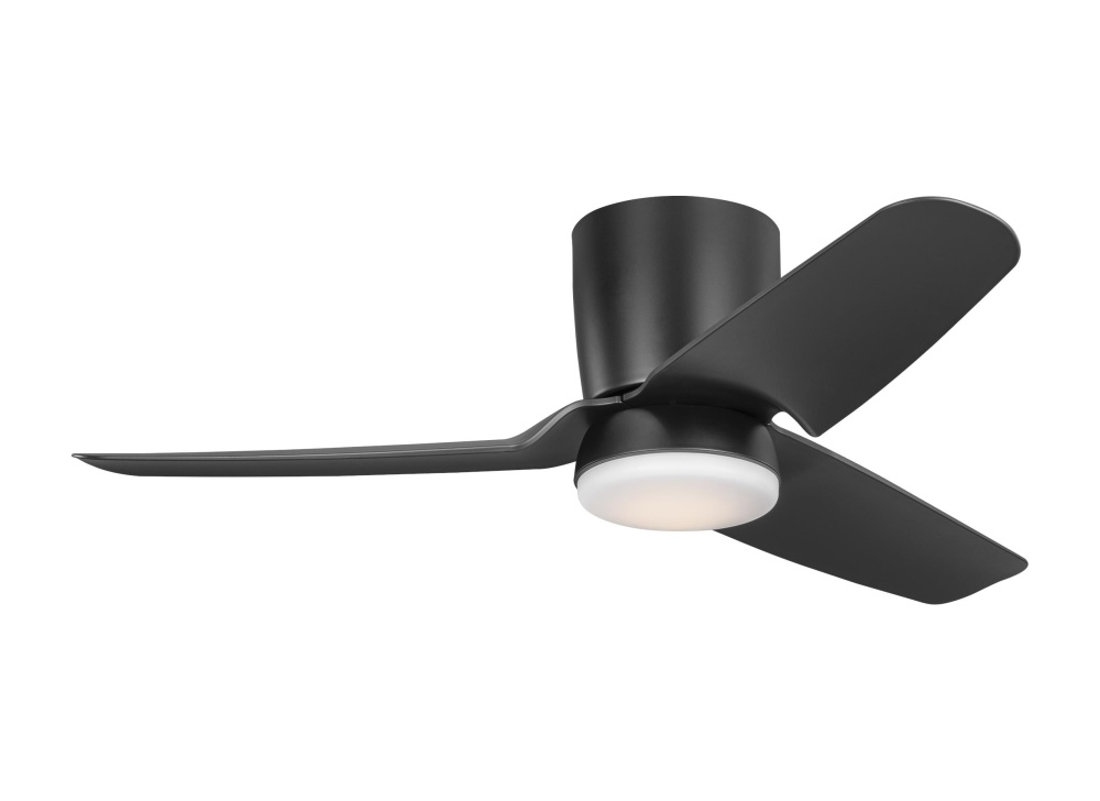 Colgin 44 Hugger LED Ceiling Fan in Midnight Black with Midnight Black Blades and Light Kit