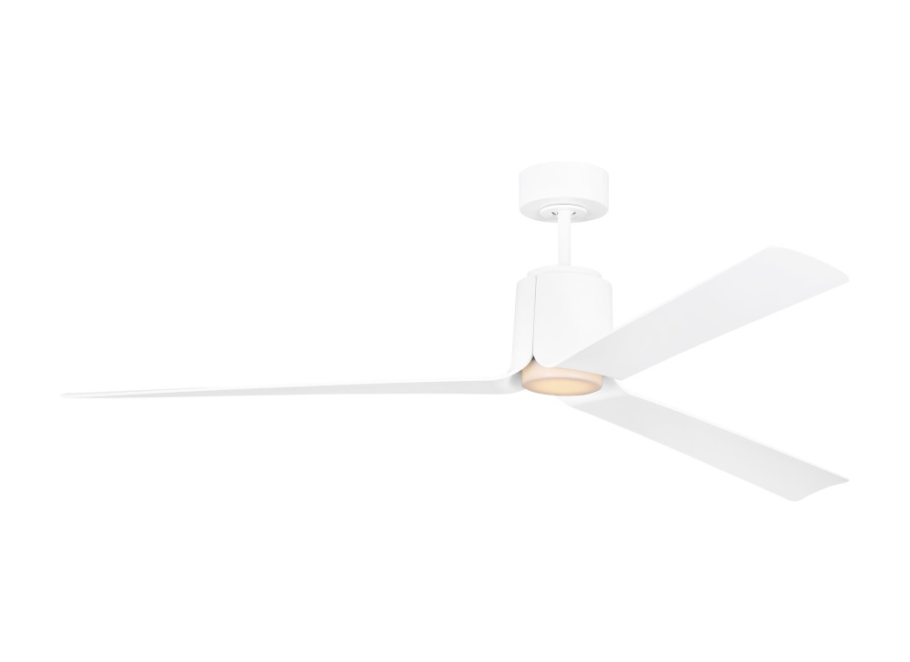 Peel Smart 66 LED Ceiling Fan in Matte White with Matte White Blades and Light Kit