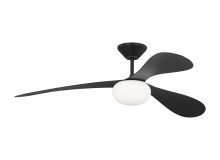 Visual Comfort & Co. Fan Collection 3DPSM58MBKD - Drape Smart 58 LED Ceiling Fan in Midnight Black with Midnight Black Blades and Light Kit