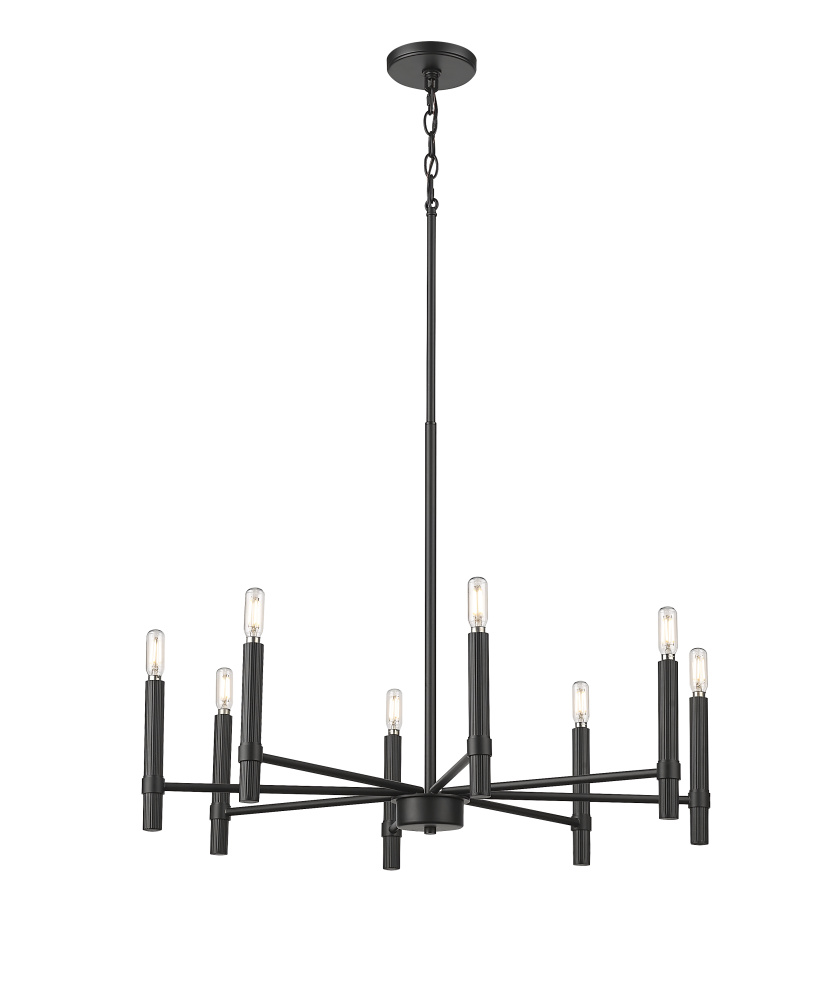 Skyva 30.25" Wide 8-Light Chandelier - Matte Black
